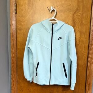 Nike Pale Blue Full-Zip Hoodie Jacket with Black Trim